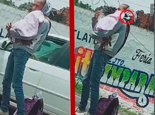 ¡Colmilludo el niño! Captan en video a mujer pidiendo limosna con 'perrhijo' en brazos