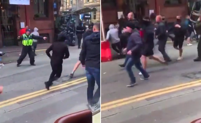 (VIDEO) Aficionados del Manchester y Leeds United se lían a golpes