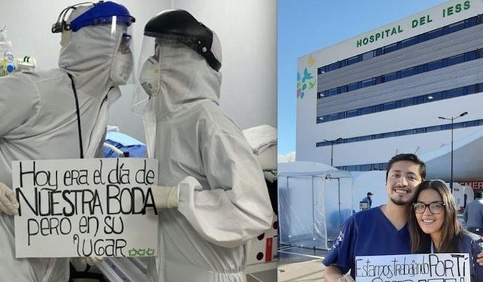 "Hoy era nuestra boda", la historia del beso de dos médicos durante pandemia