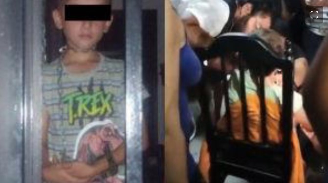 Rescatan a niño encadenado en una casa en Tabasco