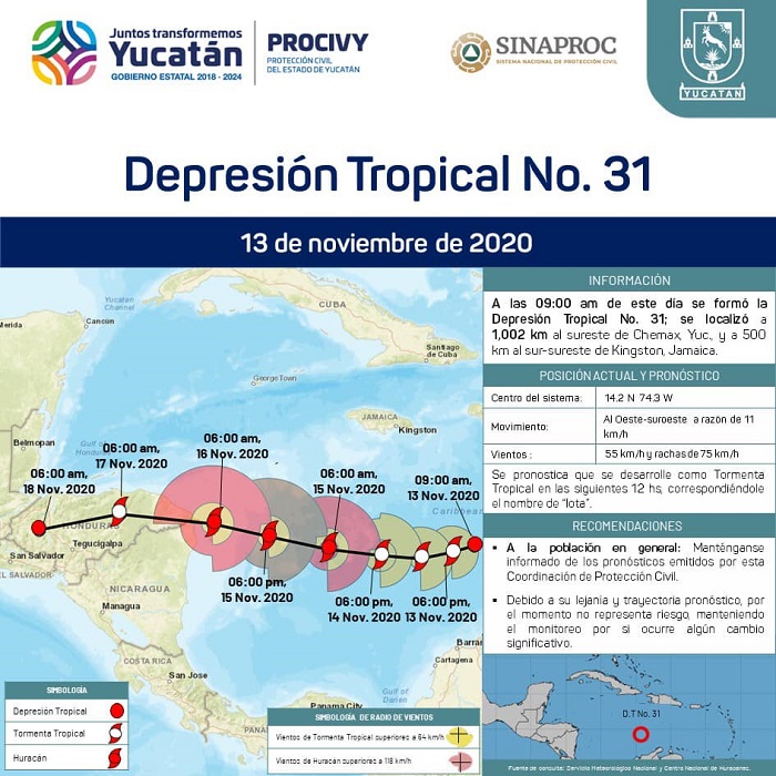 Se forma la Depresión Tropical no. 31 en el Caribe