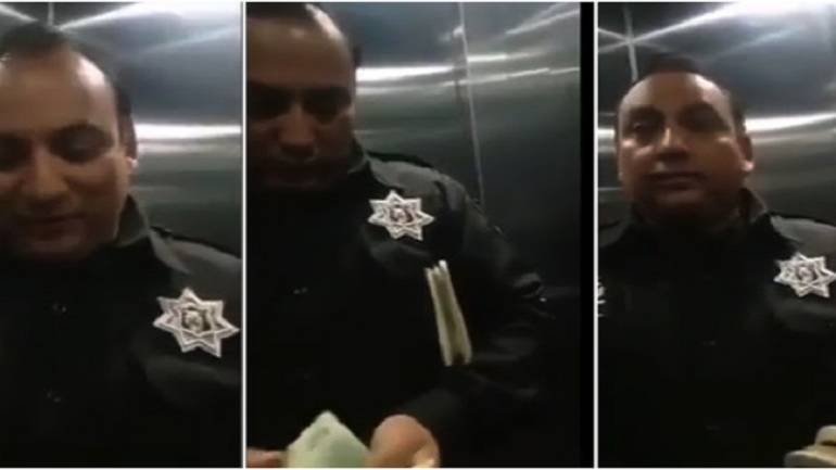 Vídeo: Captan a comandante de Tlalnepantla contando dinero de presuntas extorsiones