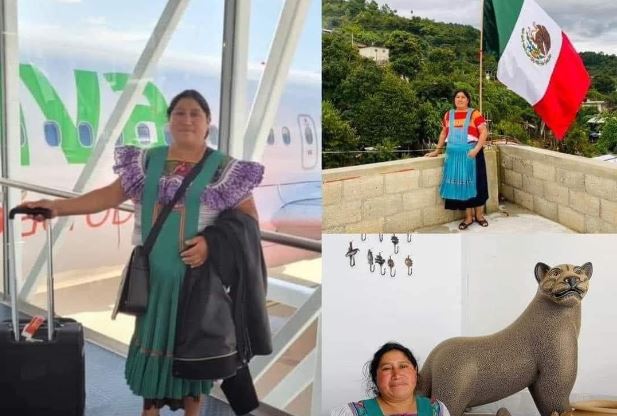 ¡Orgullo mexicano! Mujer indígena de Chiapas viaja a España; dará taller de artesanías