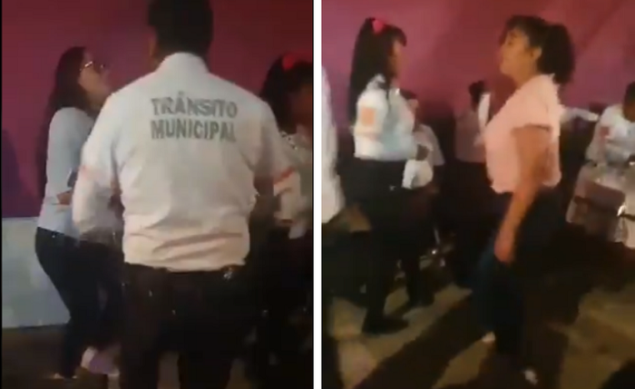 (Vídeo) Exhiben a policías en plena fiesta bailando y sin cubrebocas