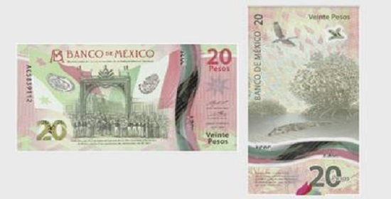 Nuevo billete de $20 pesos único en su tipo: anverso horizontal y reverso horizontal