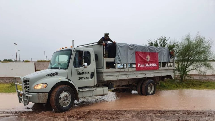 Activan el Plan Marina en Baja California Sur tras fuertes lluvias