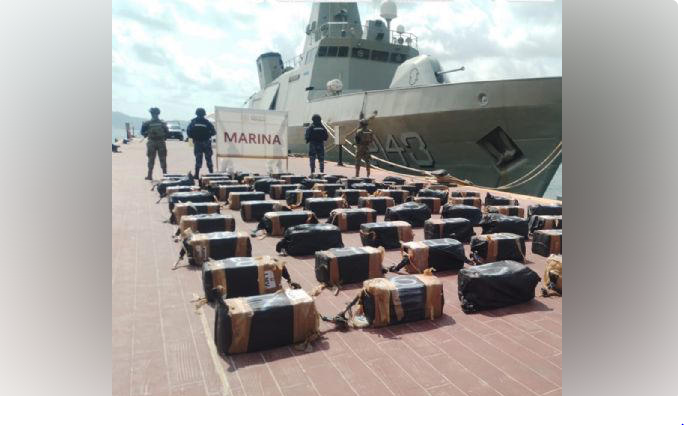 Marina intercepta 1.3 toneladas de cocaína en costas de Guerrero