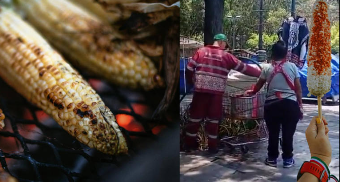 ¡Elotes hervidos con agua de riego! Cachan cómo vendedora  lo hace