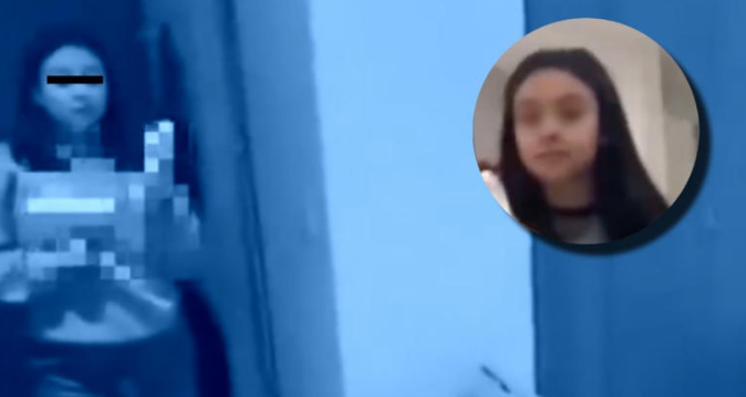Mujer amenaza a su novio con un cuchillo por supuesta infidelidad; "aléjate de mí"