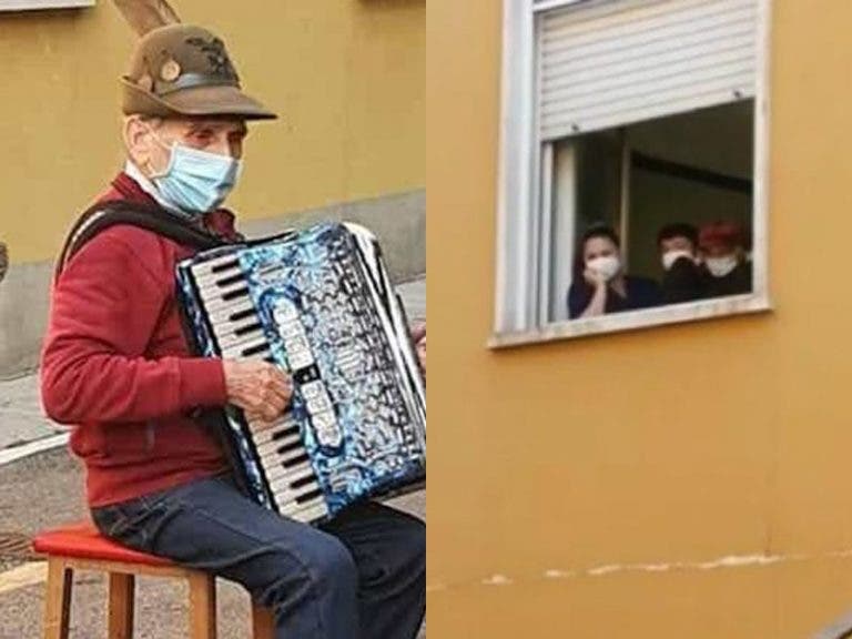 Abuelito de 81 años lleva serenata a su esposa hospitalizada por Covid-19