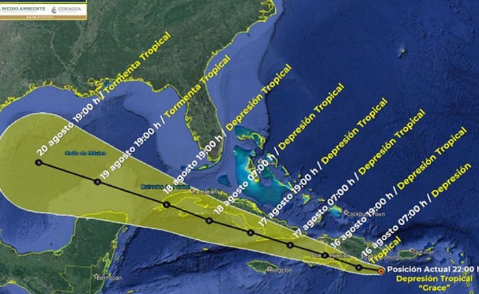 Depresión tropical "Grace" y tormenta "Fred" traerán fuertes lluvias a Yucatán