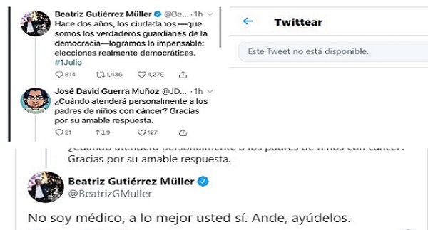 Gutiérrez Müller borra el tuit "No soy médico" luego que se hizo tendencia