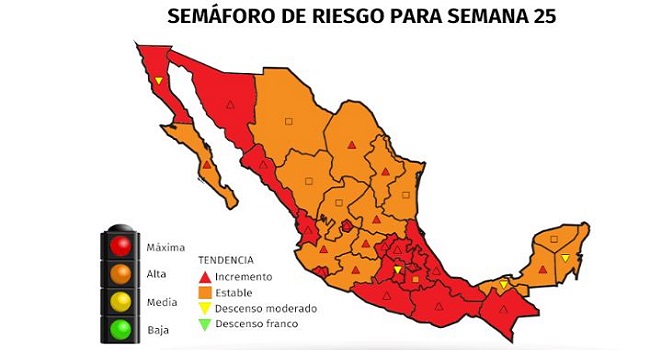 Se rompe récord con 5,222 casos en un día por Covid y 16 estados pasan a “naranja”