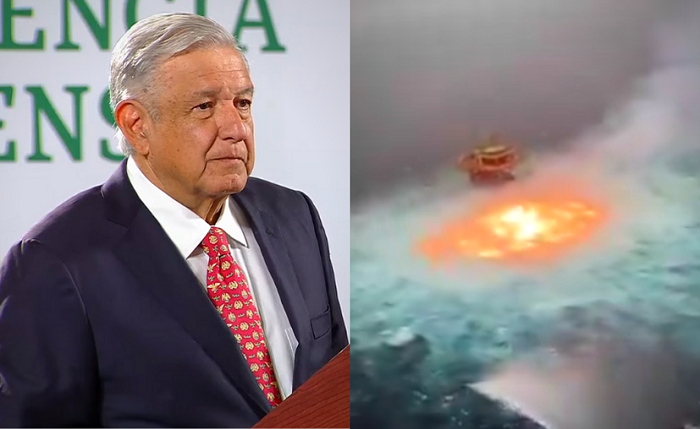 AMLO: "Fue un accidente" explosión de oleoducto submarino de PEMEX