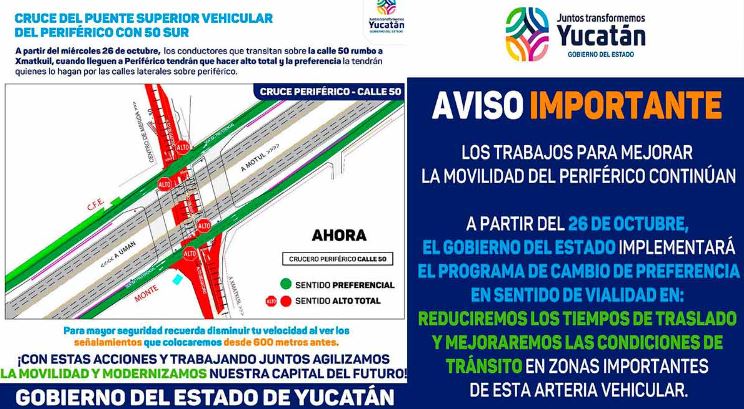 Conoce los cambios viales en Periférico de Mérida