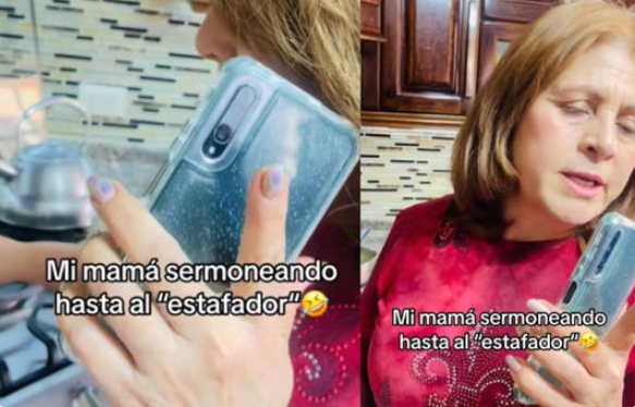 (VÍDEO) Estafador la llama por teléfono; pero mujer decidió sermonearlo