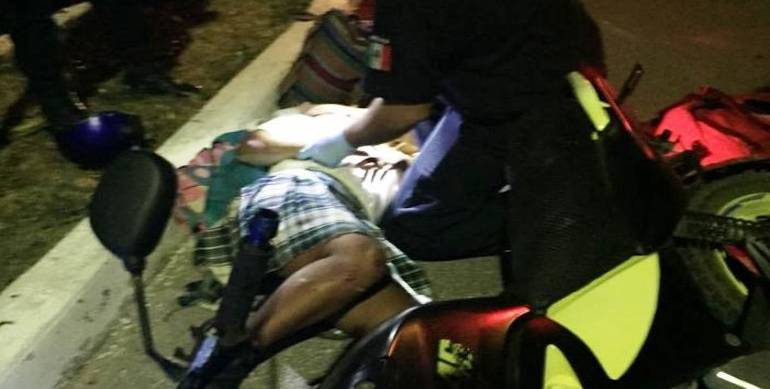 Por imprudente motocilista una estudiante del Conalep de Tizimín resulta lesionada