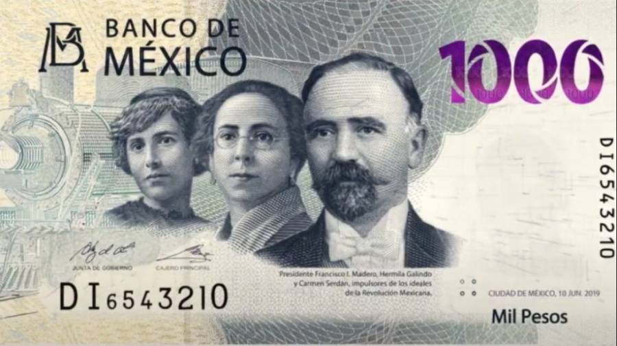 Banxico presenta nuevo billete de $1,000 : Madero, Serdán y Galindo