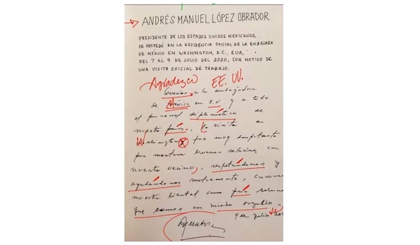 Exhiben faltas de ortografía y mala redacción de AMLO en carta tras visita a EE.UU.