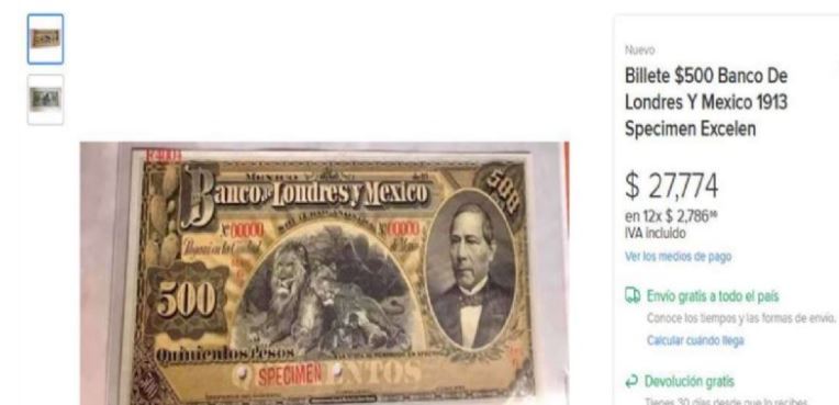 ¿Cómo identificar billete de $500 que se vende en $27 MIL? Tiene este raro detalle