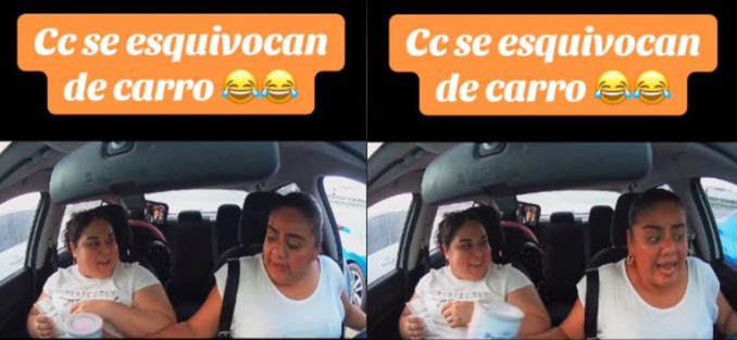 Mujer se sube al auto equivocado... Así reaccionó al darse cuenta