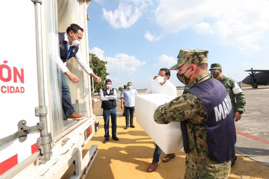 Llegan a Yucatán 15,630 dosis de vacunas anti Covid-190