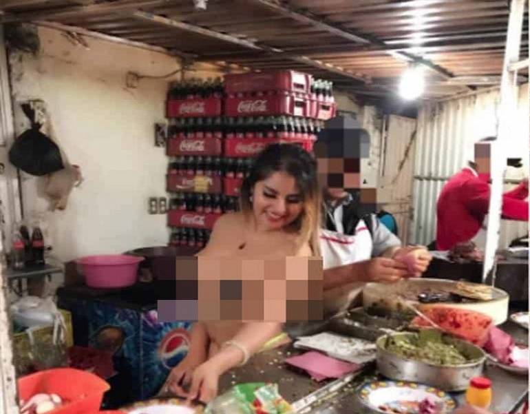 'Taquera' casi desnuda alborota las redes sociales