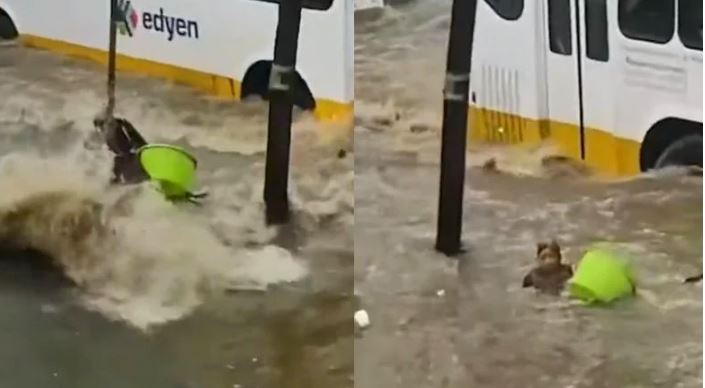 Inundaciones arrastran a señora en Edomex