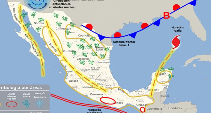 México enfrenta al frente frío número 1 que traerà lluvias fuertes