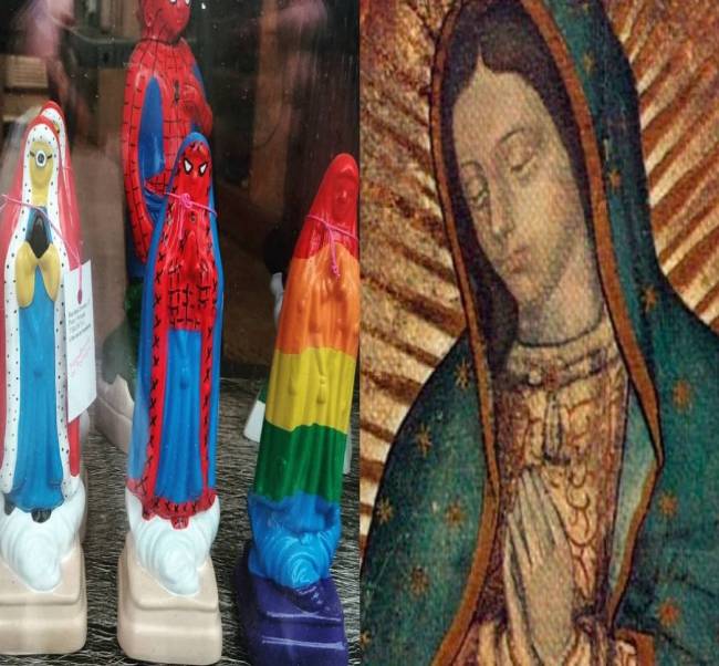 Causan molestia sacrílegas figuras de la Virgen de Guadalupe