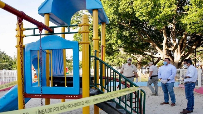 Mérida: “Clausuran” juegos de parques para evitar posibles contagios de Covid-19