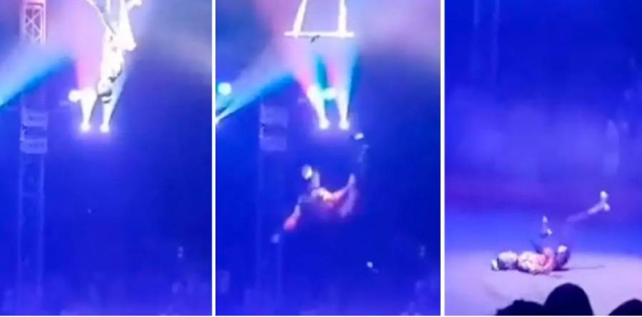 (Vídeo) Trapecista cae desde las alturas durante función de circo en Rusia