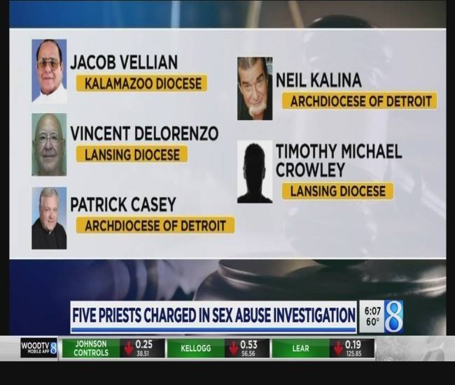 Cinco sacerdotes son acusados de abuso sexual infantil en EE.UU.