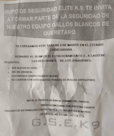 Ridícula manera de contratar a "seguridad" privada en Querétaro: gente sin experiencia