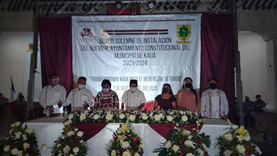 Crescencio Noh Cen, toma protesta como nuevo alcalde de Kaua