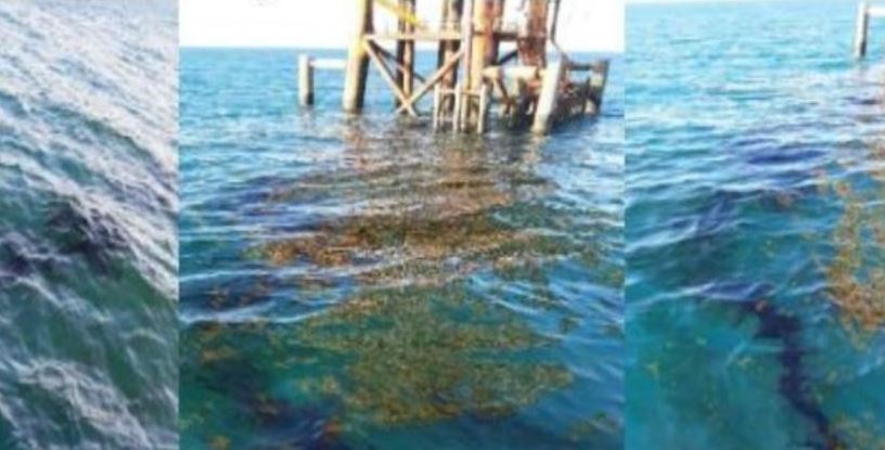 Terrible fuga de hidrocarburo en plataforma de Pemex en Tamaulipas