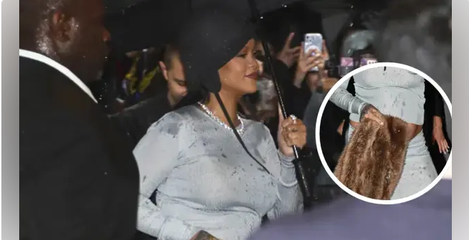 Rihanna revela su tercer embarazo en la Met Gala 2025