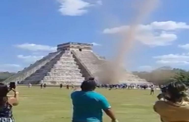 Fue un "remolino de polvo", no un tornado lo que se formó en Chichén Itzá