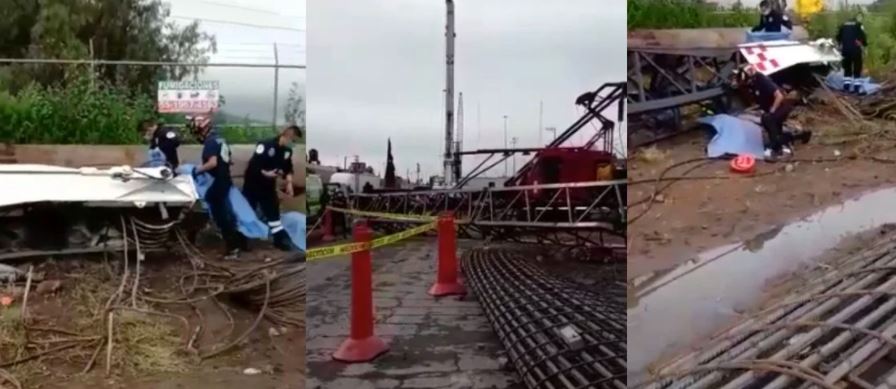 (VÍDEO) Ecatepec: Cinco trabajadores mueren tras caerles encima una grúa