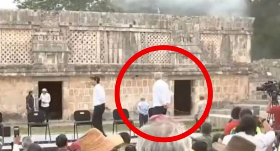 (VÍDEO) ¿Demasiada corriente? Cortocircuito interrupte evento de AMLO en Uxmal