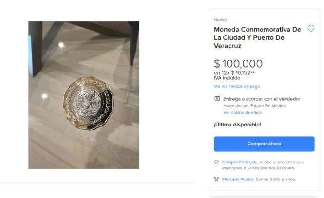 Moneda veracruzana de $20 se vende hasta en $100,000 por esto