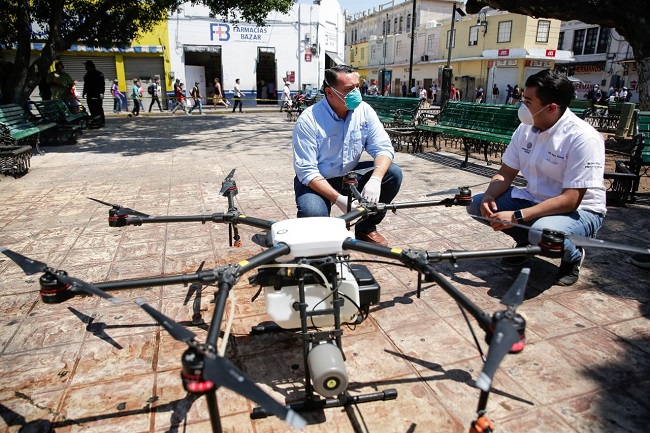 Ayuntamiento de Mérida empleará drones para sanitizar espacios públicos