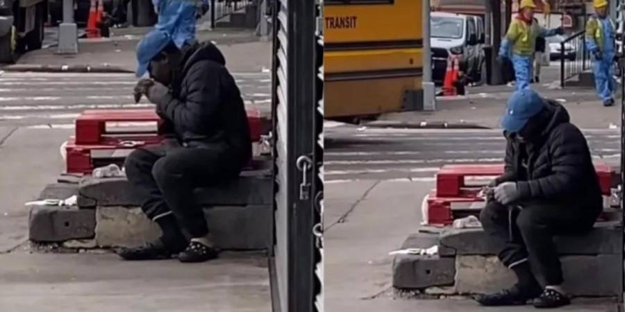 Nueva York: Indigente es captado comiendo una rata muerta