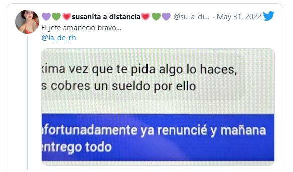 Joven renuncia a su trabajo porque "El jefe amaneció bravo”