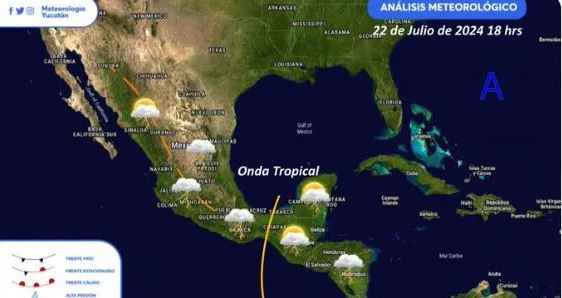 Esperan lluvias intensas en la Península de Yucatán por onda tropical 13