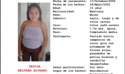 Alerta Amber: Piden ayuda para localizar a quinceañera extraviada en Mérida
