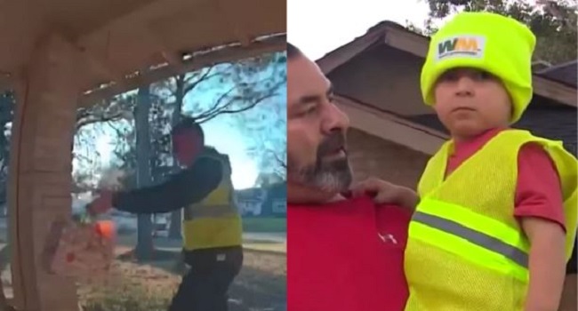 Recolector de basura sorprendió con un regalo a niño que siempre lo saluda