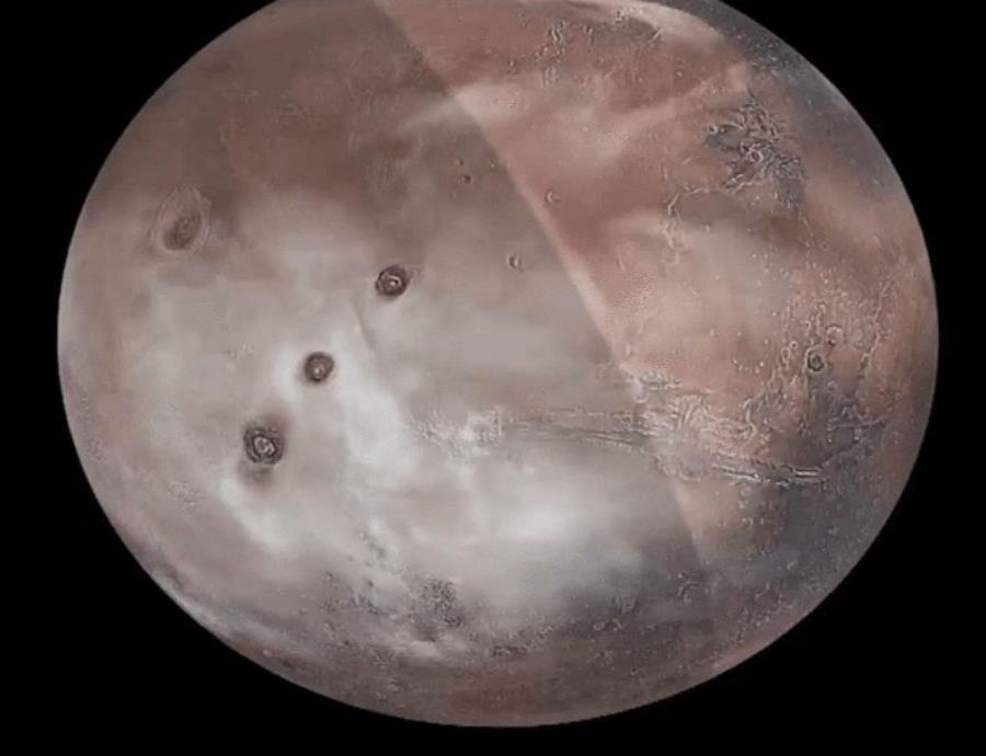 NASA muestra cómo se mueven las nubes en Marte