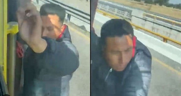 (VIDEO) ¿Rata colgada? Trata de asaltar un tráiler y acaba colgado de la puerta