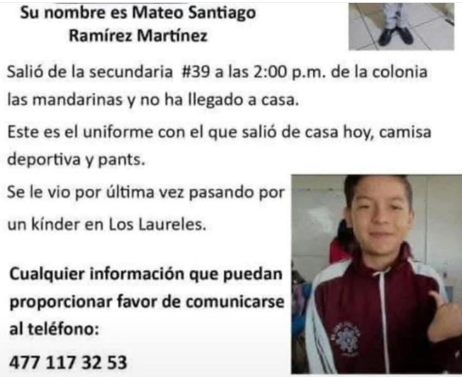 Guanajuato: Activan alerta Amber por menor que desapareció cuando regresaba de la escuela